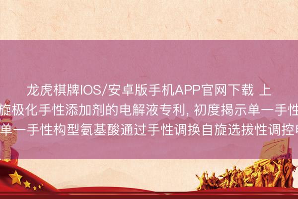 龙虎棋牌IOS/安卓版手机APP官网下载 上海电力大学央求基于自旋极化手性添加剂的电解液专利， 初度揭示单一手性构型氨基酸通过手性调换自旋选拔性调控电极响应能源学